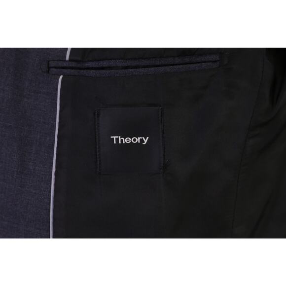 Theory Mens Xylo Karmo Solid Charcoal Gray 2-Btn Wool Blazer Jacket 40S - Picture 7 of 8